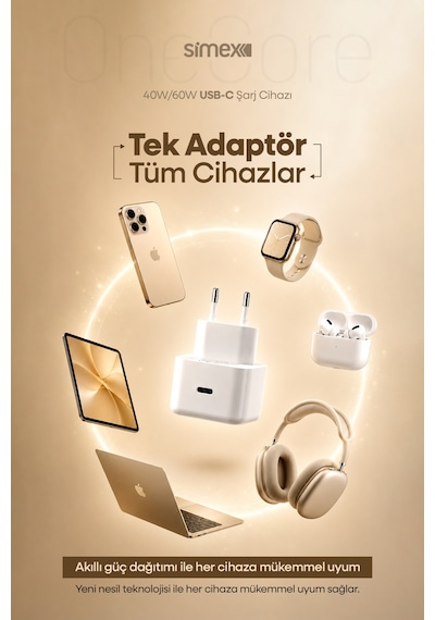 Apple iPhone Uyumlu 17 Pro Max 60w Pd Type-c Hızlı Şarj Adaptörü Dynamic Power 40w Apple iPad Air Şarj Başlığı Aleti