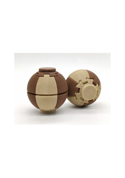 Alvera Press Küresi 3d Baskı Dönüşen Mekanik Fidget Stres Oyuncağı-bej-kahverengi 04124795