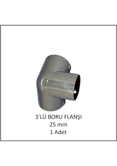 3'lü Boru Flanşı 25 Mm 1 Adet Metal
