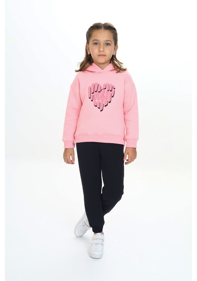 Toontoy Kids Toontoy Kız Çocuk 2'li Takım Baskılı Kapüşonlu Sweatshirt & Beli Paçası Lastikli Jogger Eşofman Altı - Renk Bloklu & 3 İplik Şardonlu Pembe Toontoy Kids Toontoy Kız Çocuk 2'li Takım Baskılı Kapüşonlu Sweatshirt & Beli Paçası Lastikli Jogger Eşofman Altı - Renk Bloklu & 3 İplik Şardonlu Pembe