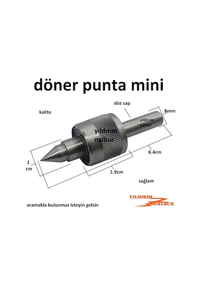 Döner Punta Düz Mors Mini Mors Hobi İşleri 6.4cm Küçük Boy