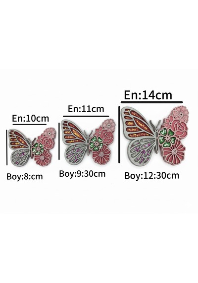 3'lü Dekoratif Gümüş Pembe Duvar Süsü Seti 14cm.12.30cmx11cm.9.30cmx10cm.8cn