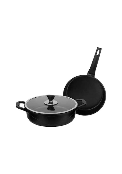 Aryıldız Parma Cast Alu Tencere Set Black 3 Parça