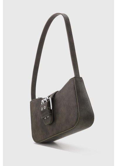 Housebags Kadın Vintage Görünüm Haki Tokalı Omuz Çantası 268 Haki