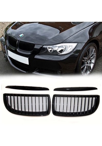 Bmw E90 Böbrek M Technic Tek Çizgi Mat Siyah 2006-2009