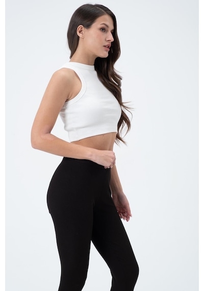 Quhox Kadın Kaşkorse Crop Atlet Ekru