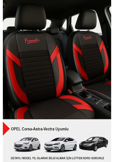 Formentor Tay Tüyü Oto Koltuk Kılıfı Opel Corsa-astra-vectra Uyumlu Kırmızı
