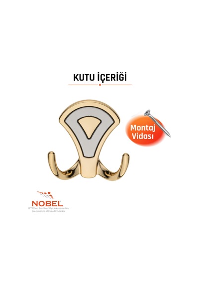 Di Lay Askı, Metal Vestiyer Askısı, Altin Matkrom, Duvar Ve Dolap Askılığı 5'li Set Vidalı Altın