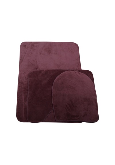 Bonny Home Unicolor Düz Mürdüm 3lü Banyo Paspası Halısı Seti Kaymaz Mürdüm