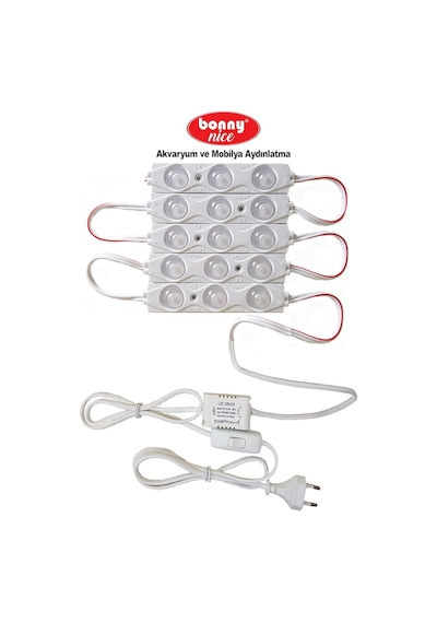 Akvaryum Modül Led Aydınlatma Günışığı Sarı Işık Anahtarlı 5'Li 432002215
