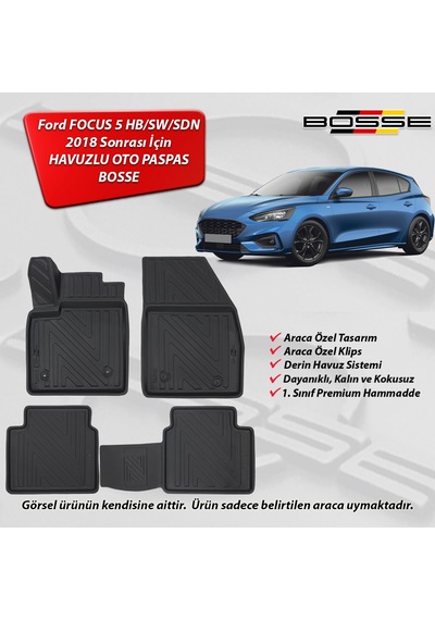 Ford Focus 5 Paspas Hb 3D Havuzlu Bosse Paspas 2018 2023