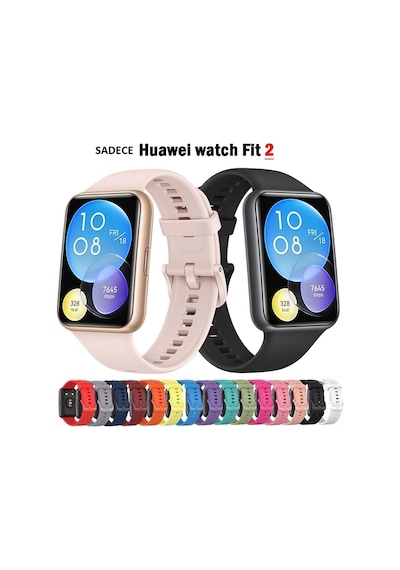 Huawei Uyumlu Watch Fit 2 Kordon Silikon Bileklik Kopçaklı Kordon