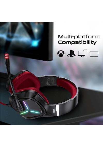 Vertux Blitz Kablolu 7.1 Surround Kulak Üstü Oyuncu Kulaklığı