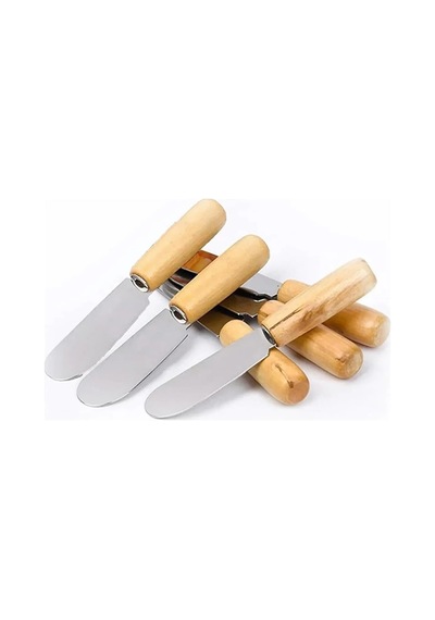 Terayağ Bal Çikolata Bıçağı, 6 Lı Ahşap Saplı Kahvaltı Spatulası