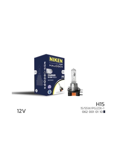 Nıken H15 15w/55w Halojen Ampul Pgj23t-1 12v 10 Adet