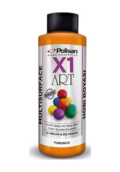 Polisan X1 Art Multisurface Hobi Boyası Turuncu 120 ml