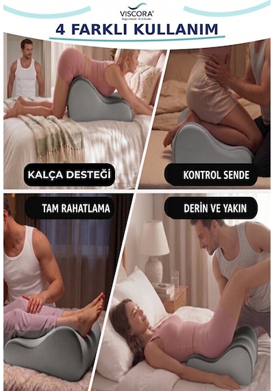 Üçgen Pozisyon Yastığı İlişki Ve Dinlenme Pozisyon Desteği 3d Ergonomik Visco Gri