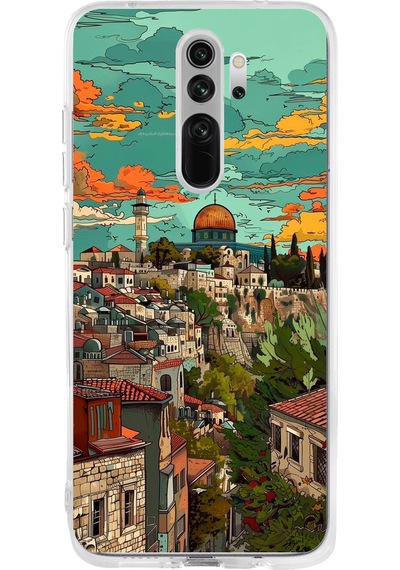 Redmi Note 8 Pro Uyumlu Özgür Filistin Ve Kubbetüs Sahra Baskılı Silikon Kılıf Renkli