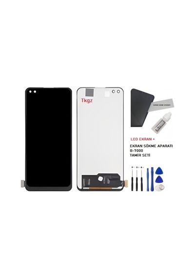 Tkgz Oppo Reno 4 Lite Uyumlu Lcd Ekran Dokunmatik Servis + B-7000 + Tamir Seti
