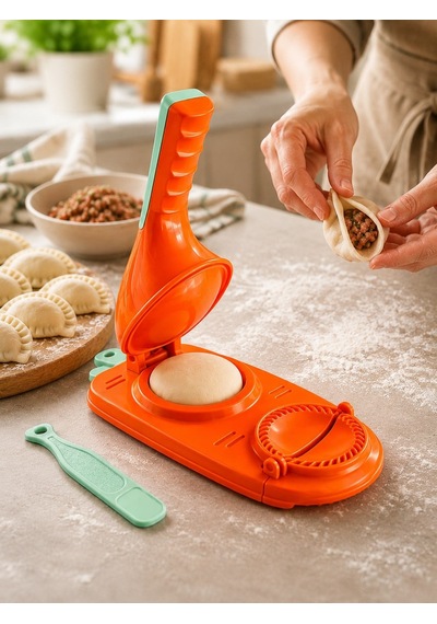 2'si 1 Arada Hamur Açma Ve Presleme Aparatı Mantı Ravioli Börek Poğaça Kalıbı Çok Renkli