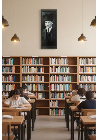 Atatürk Tablosu - 25x60 Cm Dikey Uv Baskılı Mdf Atatürk Poster Tablo