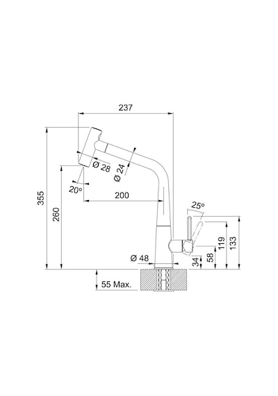 Franke Icon Doccia Mat Siyah Eviye Bataryası 115.0625.190