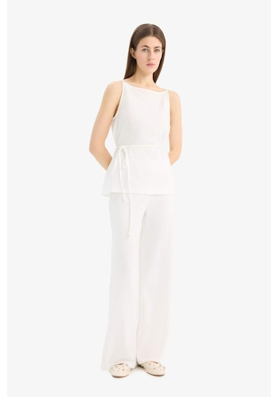 DeFacto Wide Leg Geniş Paça Basic Düz Pike Pantolon E5784AX25SPWT47