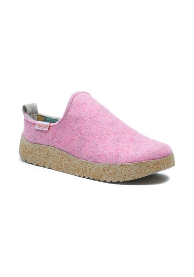 Comfortfusse Olwen-w - Kadın Ortopedik Yün Keçe Ev Ayakkabısı Pembe Yün