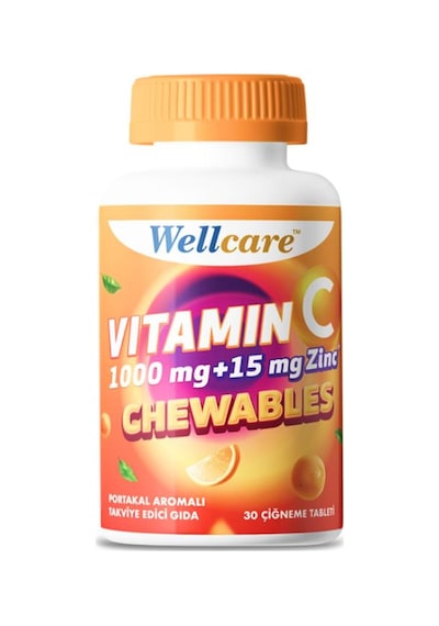 Wellcare Vitamin C 1000 Mg & 15 Mg Çinko 30 Çiğneme Tableti