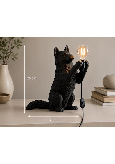 3d Baskı Siyah Köpek Masa Lambası Dekoratif Hayvan Figürlü Gece Lambası, Modern Ev Ve Ofis Dekoru