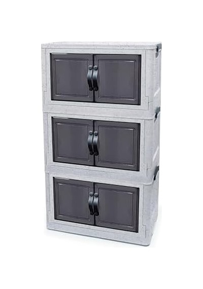 Organizer 3 Katlı Dolap Small 3 Açık Gri