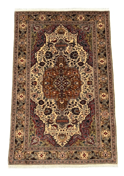 El Dokuma Sıfır Bünyan Halısı 148x230 Krem Kiremit %100 Yün Halı