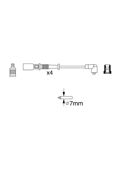Buji Kablosu - Fiat Panda, Punto, Seicento, Cinquecento, Uno, Strada, Palio, Siena - Hellux-3153