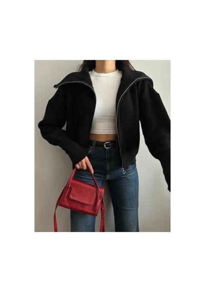 Flex Fashıon Kadın Esnek Örgü Trend Fermuarlı Dik Yaka Popüler Triko Hırka Siyah - 760178304 Siyah - 760178304 Siyah Flex Fashıon Kadın Esnek Örgü Trend Fermuarlı Dik Yaka Popüler Triko Hırka Siyah - 760178304 Siyah - 760178304 Siyah