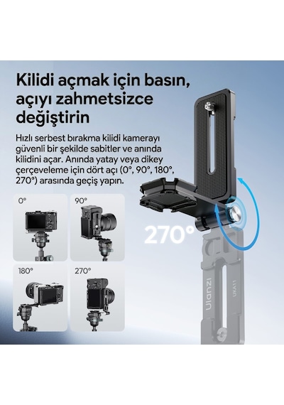 Ulanzi Uka11 Katlanabilir Quick Release L Plate Kamera Montaj Aparatı - C103