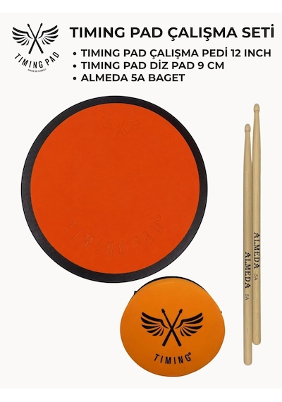 Timing Pad Çalışma Seti Çalışma Pedi 12 Inch + Diz Pedi 9 Cm + Baget