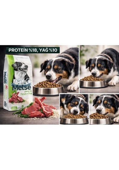 Melse Kuzu Etli Pirinçli Köpek Maması 15 Kg %18 Protein %10 Yağ, Sağlıklı Ve Dengeli Beslenme