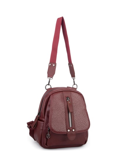 Nas Bag Kadın Sırt Çantası Ve Omuz Çantası Dönüştürülebilir Tasarımlı Ürün Bordo Victoria