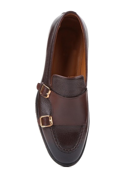Shoetyle - Kahverengi Deri Tokalı Erkek Klasik Ayakkabı 250-2750-863-kahverengi