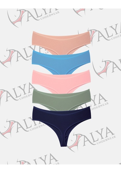 Alya Underwear Kadın Külot Yüksek Bel Tanga, Toparlayıcı - 2 Siyah, 1 Beyaz, 2 Ten S, M, L, Xl, 2xl - 5 Adet Multicolor-p14