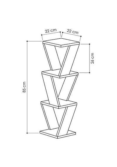 Köşe Duvar Rafı / Kitaplık Atlantik Çam 22x22x85 Modern Minimalist Köşe Duvar Rafı Ahşap