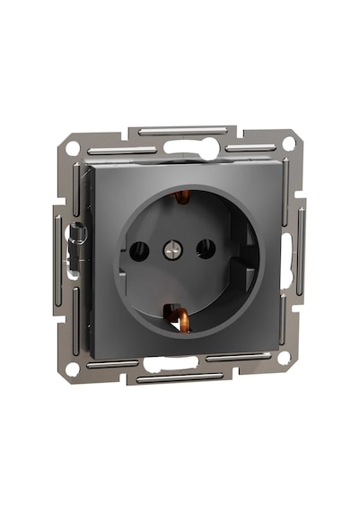 Schneider Electric EPH2900171-1 Asfora Topraklı Priz 16A Çerçeveli Antrasit