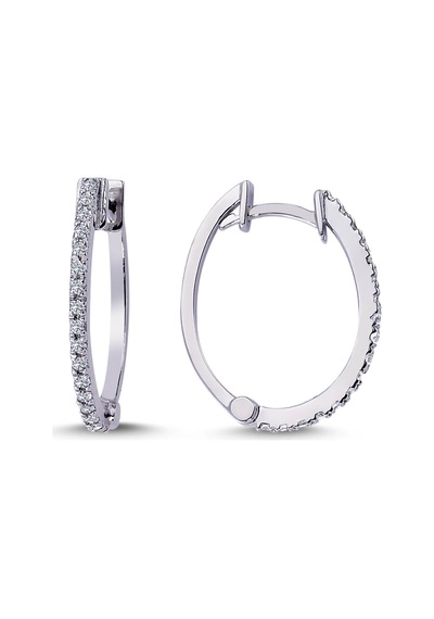 Lova Pırlantalı Oval Halka Küpe -  3030019