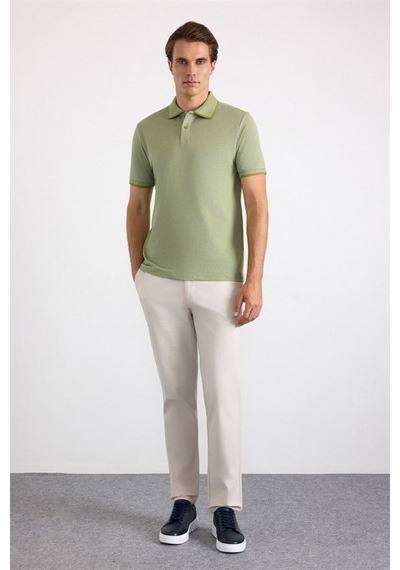 Süvari Su Yeşili Regular Düz Baskısız Pike Polo Yaka Tişört Sts1014000007-y01
