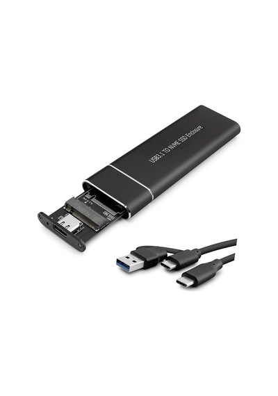 Ssd Kutu Type-c3.1 + Usb3.0 Nvme M2 Chıp Jms583 Siyah Hdx1768 Evimdeyokyok