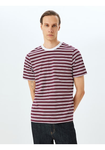 Koton Kısa Kollu Pamuklu Regular Fit Bisiklet Yaka Çizgili Tişört Bordo Çizgili 5sam10122hk Bordo Çizgili Bordo Koton Kısa Kollu Pamuklu Regular Fit Bisiklet Yaka Çizgili Tişört Bordo Çizgili 5sam10122hk Bordo Çizgili Bordo