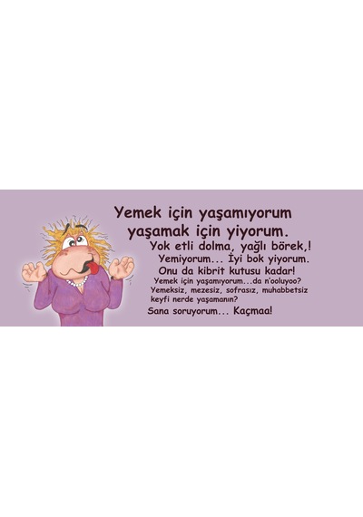 Yemek İçin Yaşamıyorum Yaşamak İçin Yiyorum Hediye Kupa Love Bug-t Lila