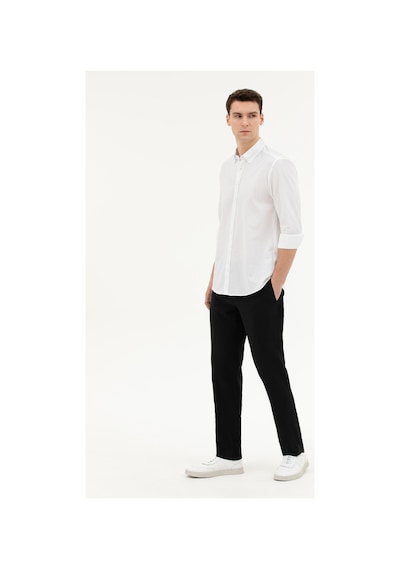 Pierre Cardin Keten Karışımlı Regular Fit Uzun Kollu Gömlek 1834748 Beyaz