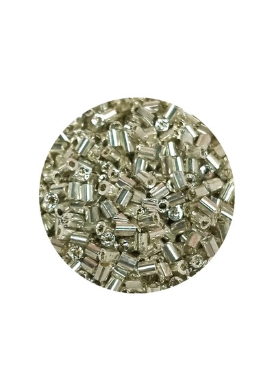 Tedar Kesme Cam Boncuk 2mm - 60 Gram - Parlak Gümüş - Bnc376 Najmaddin (No:1) 8.5Cm X 10.5 Cm