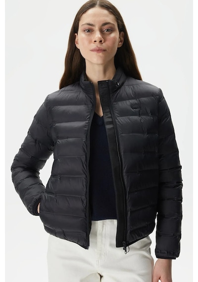 Lacoste Kapitone Syntetic Fill Jacket Dik Yaka Siyah Kadın Mont Siyah